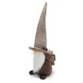 Christmas coffee gnome faceless plush doll porter with tall houndstooth hat decoration - 12*14*38 / Male Style