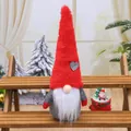 Handmade Christmas gnome plush with red tall hat and white beard decoration - Red