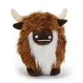 Peluche de vaca de las tierras altas escocesas marrón con pelo largo y barba blanca - Long-Haired Cow