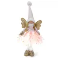 Adorable standing Christmas angel girl doll decoration with pink star tutu and gold wings - Angel / 20x12x55cm