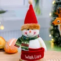 Adorable plush Christmas snowman doll decoration with Wish List banner - Snowman Style