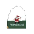 Detail eines Weihnachts-Türschilds aus Metall mit Weihnachtsmann-Motiv und Schriftzug - Weihnachtsmann