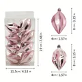 Technical dimensions for pink star-shaped Christmas tree hanging ornaments set - Pink