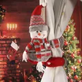 Cute Christmas snowman curtain buckle plush doll for festive home window decor - Snowman Style
