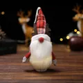 Glowing Christmas forest man gnome doll with red plaid hat and deer antlers decoration - Style C (Antler Style)