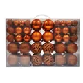 100-piece orange Christmas ball ornament set in various sizes and textures - 100 Pieces / Bronze