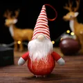 Christmas forest gnome plush toy with red white striped hat and internal LED light - Style D (Red Body Style)