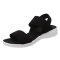 Comfortable women's black elastic strap Roman sandals with chunky white platform sole - 36 / Black