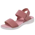 Comfortable pink women's platform sandals with elastic straps and a thick white sole - 36 / Pink