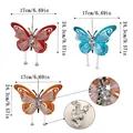 Set de 3 papillons en métal colorés pour décoration de jardin avec dimensions exactes - Papillon Double Couche / Ensemble trois pièces