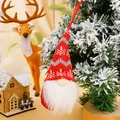 Red and white knitted Christmas gnome ornament for festive holiday tree decoration - Style A