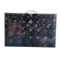 Set of 100 dark blue Christmas ball ornaments with mixed finishes in clear gift box - 100 Pieces / Dark Blue