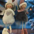 Süße Plüsch-Engelspuppen in Weiß und Rosa für die kreative Weihnachtsbaumdekoration - K-C008 (Engel Weiß Grau)