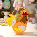 Lebhafter orangefarbener Osterhahnkorb aus Filz für dekorative Geschenke und Eier - Orange / Stil A Hahn