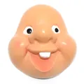 Close-up of a resin doll face component with a single bucktooth and rosy cheeks - L / 78x70x37mm