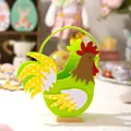Dekorativer grüner Filzkorb in Hahnform für Ostereier und Partygeschenke für Kinder - Grün / Stil B Hahn