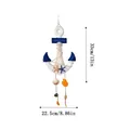Mediterranean style wooden anchor wall hanging with starfish and shells decoration - Blue and White Anchor Style / Blue