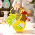 Lebhafter gelber Osterhahn-Filzkorb aus weichem Vliesstoff für Urlaubsgeschenke - Gelb / Stil C Hahn