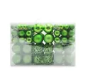 100-pack green Christmas ball ornaments in various sizes and textures in a gift box - 100 Pieces / Fruit Green