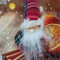 Gnomo navideño festivo de tela escocesa con barba blanca para decoración de árboles - Gnomo de Cuadros Rojos y Verdes