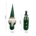 Green gnome Christmas wine bottle cover with 45cm and 30cm dimension markers shown on white - B-J001 / Green