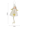 Adorno de ángel de Navidad de felpa blanca con alas doradas, 25cm de alto - Muñeca Colgante Blanca