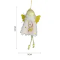 Handmade plush Christmas angel girl hanging ornament with gold wings, 18x9cm size - Pink