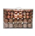 Rose gold Christmas ball ornament set in transparent gift box for tree decoration - 100 Pieces / Rose Gold