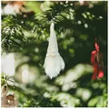 White knitted Christmas gnome hanging ornament for festive holiday tree decoration - White Style (SD-GJ004)