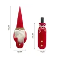 Festive Christmas gnome wine bottle covers set with 45cm and 30cm height dimensions - B-J002 / Red