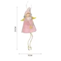 Ángel de Navidad de peluche rosa con alas doradas y copo de nieve, 25cm de alto - Muñeca Colgante Rosa