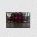 Set of 100 red Christmas ball ornaments in various sizes and textures - 100 Pieces / Burgundy