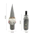 Set of 2 Christmas gnome wine bottle covers in grey felt showing dimensions 45cm and 30cm - B-J003 / Gray