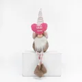 Detailed view of handmade Mother's Day gnome holding a pink 'Best MUM Ever' heart - Holding Heart / S