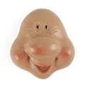 Macro detail view of a smiling resin Santa doll face accessory with a large round nose - Witch Face (Style B) / 36x40x14mm / Nude