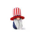 Patriotic Independence Day gnome plush with American flag stars and stripes hat - Medium Beard Male Style (BH203110) / 6.5 Inches