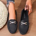 Black lychee texture loafers with gold butterfly buckle, retro British style women shoes - 36 / Rhinestone Butterfly / Black