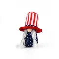 Patriotic Independence Day gnome plush doll featuring stars and stripes patterns - Medium Braid Female Style (BH203110) / 6.5 Inches