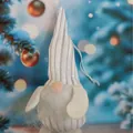 Charming silver striped Christmas gnome plush doll hanging ornament for tree decoration - Silver Striped Hat Gnome (K-C123)