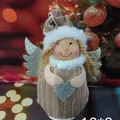 Nordic plush angel doll Christmas ornament featuring silver wings and glitter heart - Gold White Angel Style (K-C0105)