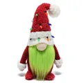 Christmas gnome plush doll with bright green beard and colorful decorative light string - Goblin Doll / 13.5*10*28cm