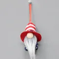 USA Independence Day patriotic gnome hanging ornament with stars and stripes hat - Hanging Beard Male Style (BH203110) / 3.5-Inch