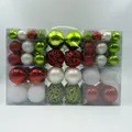 100-pack Christmas bauble set in red, green, and white with 3cm, 4cm, and 6cm sizes - 100 Pieces / Red, Fruit Green & White