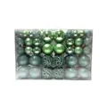 100pcs green Christmas ornament ball set in matte glitter shiny textures - 100 Pieces / Malachite green
