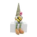 Close-up detail of a spring faceless gnome doll with pink flower and yellow butterfly decoration. - Butterfly Style (A)