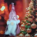 Handmade pink sequined Christmas gnome plush ornament for holiday tree decoration - Pink Sequin Gnome Style (K-C117)