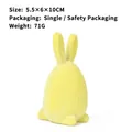 Decoración de conejo de Pascua flocado amarillo en forma de huevo para fiesta festiva - 5.5×6×10CM / Amarillo