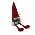 Gnomo de Navidad de peluche con hombre de jengibre, gorro rojo y piernas a rayas. - 9*8.5*34cm / Rojo