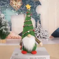 Handmade Christmas gnome doll with tall green hat and white beard decoration - Green Christmas Tree Style