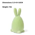 Adorno decorativo de huevo de conejo de Pascua flocado verde para fiesta de escritorio - 5.5×6×10CM / Verde claro
